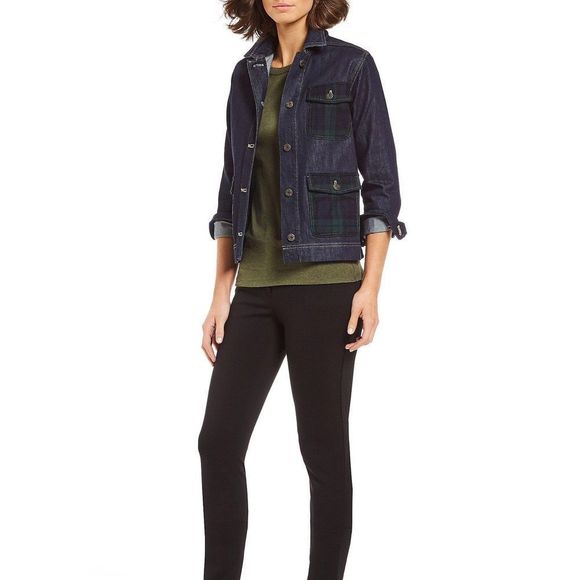 Pendleton Denim Jean Jacket w/ Blackwatch Pockets - Picture 3 of 6